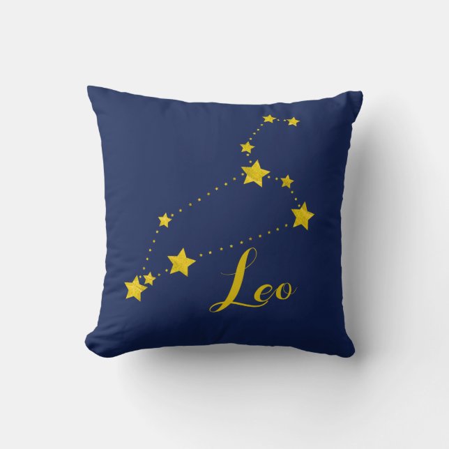 Leo Astrology with Constellation of Stars Cushion (Front)