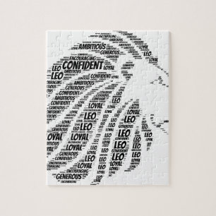 Leo Astrology Zodiac Sign Word Cloud Jigsaw Puzzle