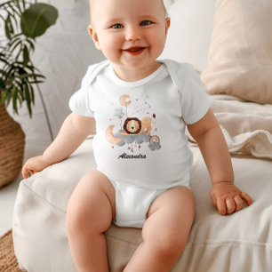 Leo Baby: Little Lion's Majesty Personalised Baby Bodysuit