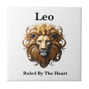 Leo Birth Sign, Lion, Ruled By The Heart, Tile