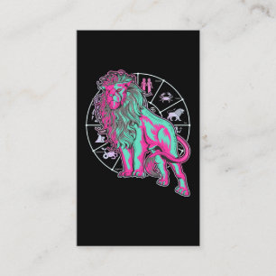 Leo Birthday Lion Zodiac Sign Born in July August Business Card
