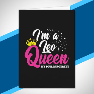 Leo Birthday Queen Astrology Zodiac July August Card