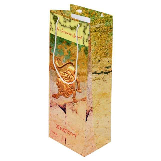 Leo Birthday Wine Gift Bag (Front Angled)