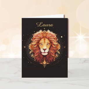 Leo Birthday Zodiac Sign July to August Card