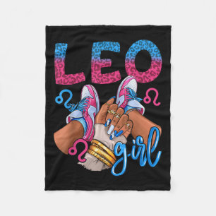 Leo Black Girl Birthday Women Sneakers Nails Zodia Fleece Blanket