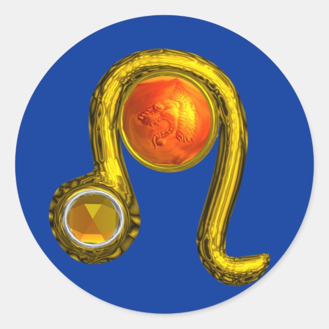 LEO,blue Classic Round Sticker (Front)