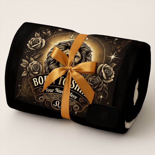 Leo “Born to Shine” Sherpa Blanket  (Creator Uploaded)