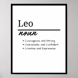 Leo, Boy Personalized Name Definition Poster