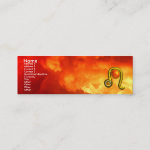 LEO , bright vibrant topaz red yellow clouds Mini Business Card