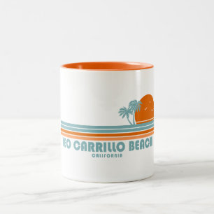 Leo Carrillo Beach California Sun Palm Trees Two-Tone Coffee Mug