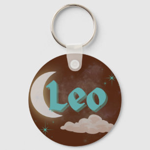 Leo Celestial Aesthetic Dreamy Moon Cloud Stars Key Ring
