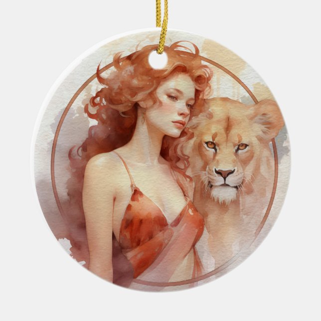 Leo Ceramic Ornament (Front)