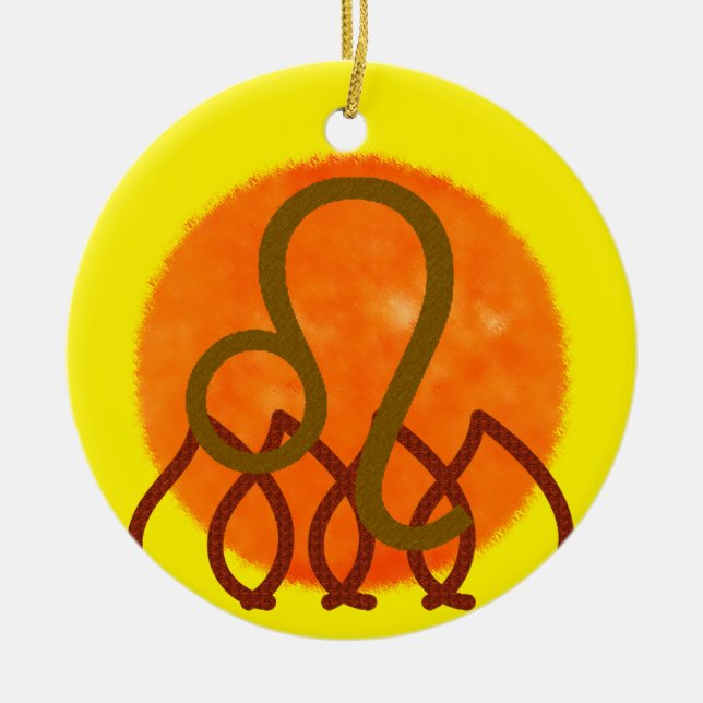 Leo Ceramic Tree Decoration (Front)