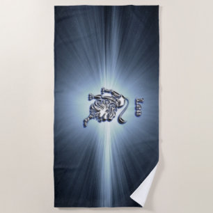 Leo chrome symbol beach towel