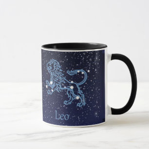 Leo Constellation and Zodiac Sign with Stars Mug