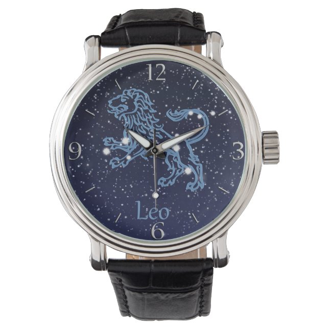 Leo Constellation and Zodiac Sign with Stars Watch (Front)