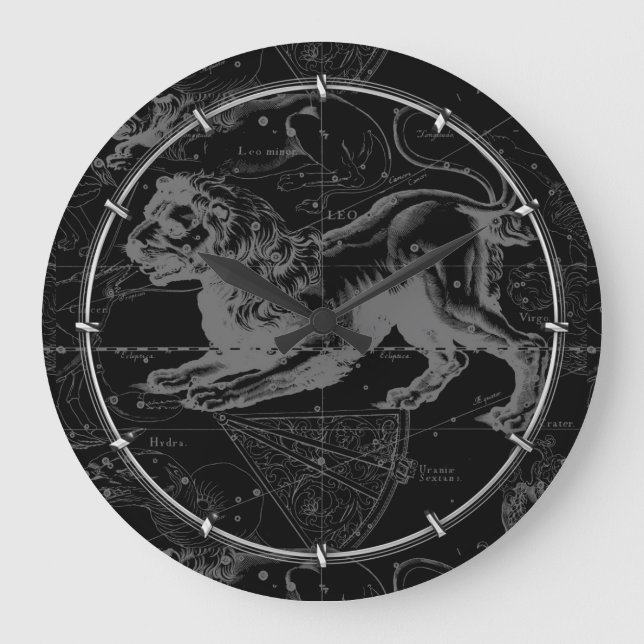 Leo Constellation Hevelius 1690 Decor Large Clock (Front)