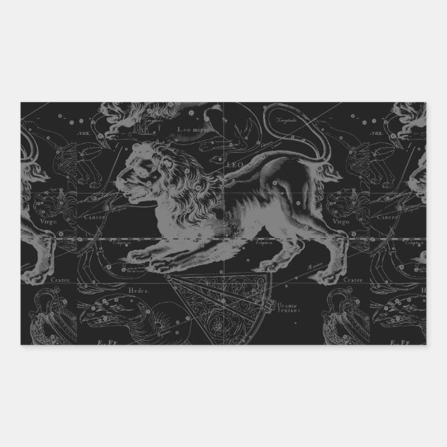 Leo Constellation Hevelius 1690 Decor Rectangular Sticker (Front)