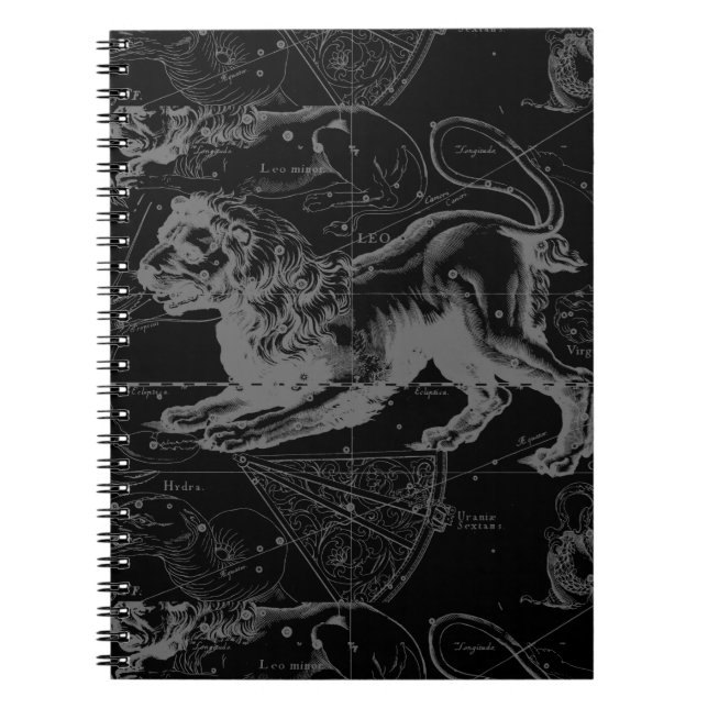 Leo Constellation Hevelius 1690 Decor Spiral Notebook (Front)