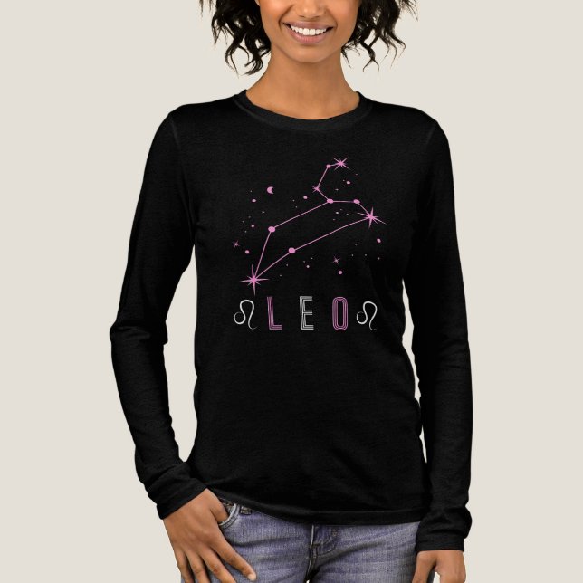 Leo Constellation in pink Tri-Blend Shirt (Front)