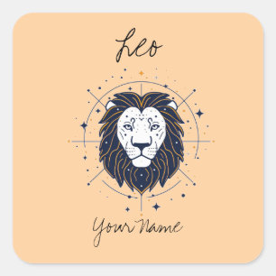 Leo Constellation Line Art Square Sticker