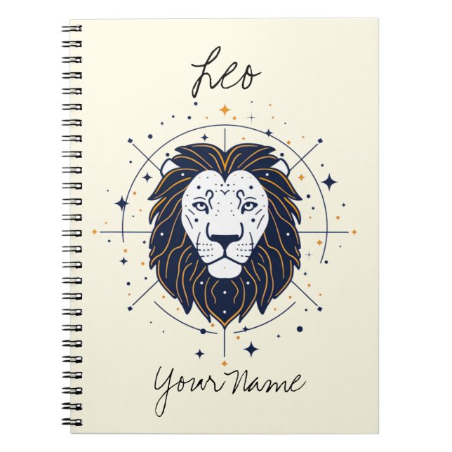 Leo Constellation Minimalist Line Art Notebook (Front)