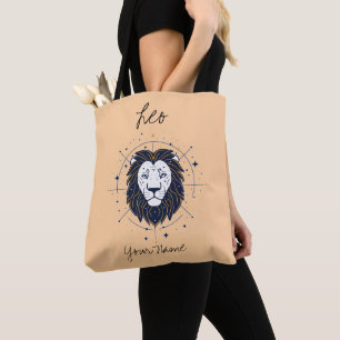 Leo Constellation Radiant Line Art Tote Bag