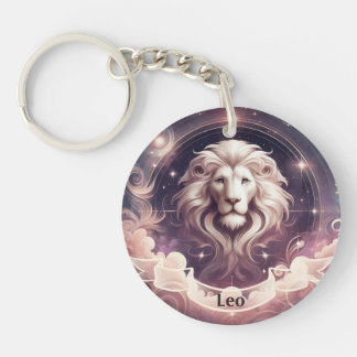 Leo Cosmic Celestial Zodiac Key Ring