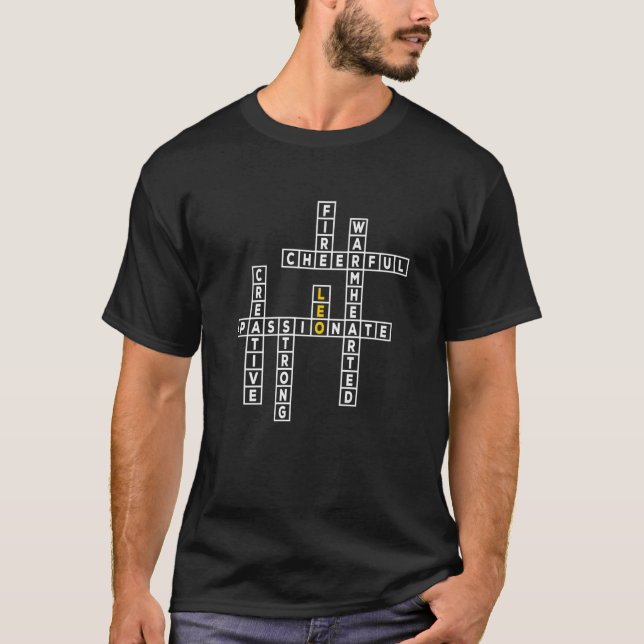 Leo Crossword Puzzle T-Shirt (Front)