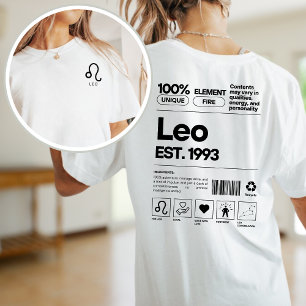 Leo Custom Zodiac Astrology Birthday August T-Shirt