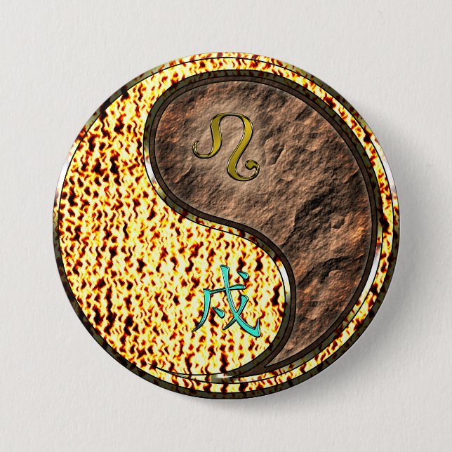 Leo & Earth Dog 7.5 Cm Round Badge (Front)
