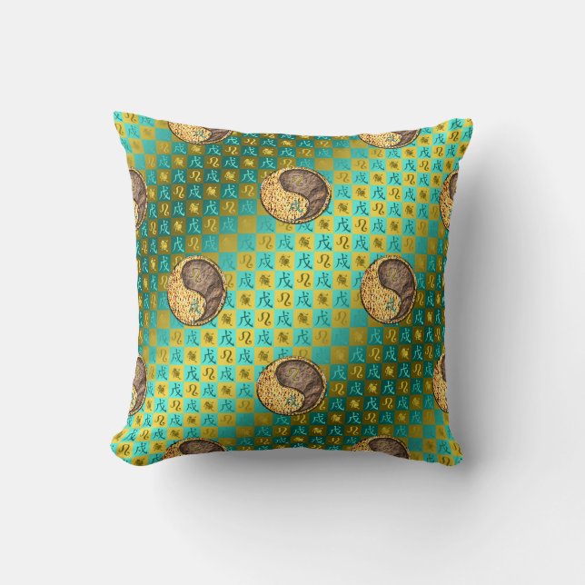 Leo & Earth Dog Cushion (Front)