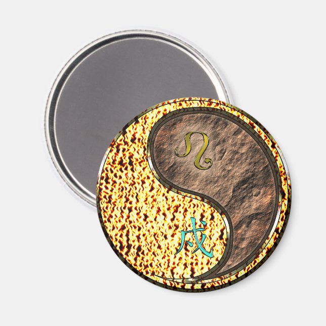 Leo & Earth Dog Magnet (Front/Back)