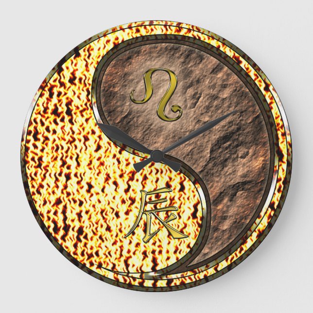 Leo & Earth Dragon Large Clock (Front)