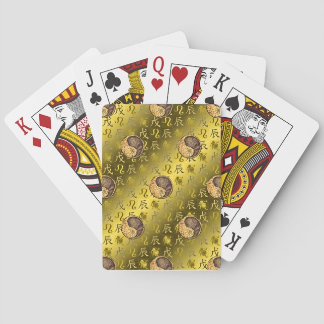 Leo & Earth Dragon Playing Cards (Back)