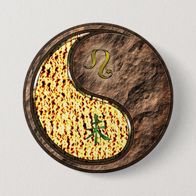 Leo & Earth Goat 7.5 Cm Round Badge (Front)