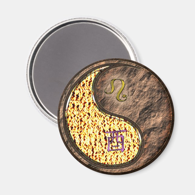 Leo & Earth Rooster Magnet (Front/Back)