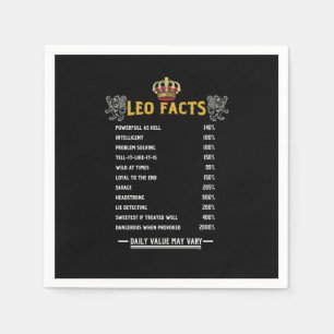 Leo Facts Zodiac Sign Horoscope Astrology Gifts Napkin