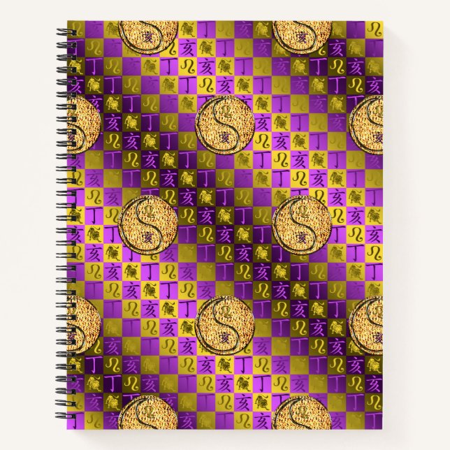 Leo & Fire Boar Spiral Notebook (Front)