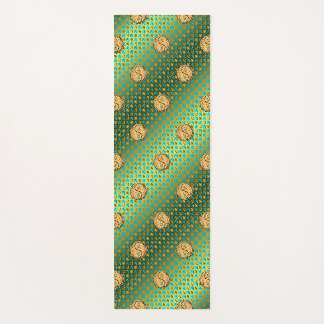 Leo & Fire Dog Yoga Mat (Front)