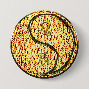 Leo & Fire Dragon 7.5 Cm Round Badge