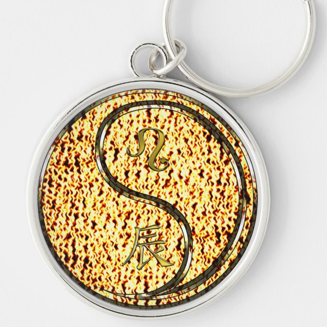 Leo & Fire Dragon Key Ring (Front)