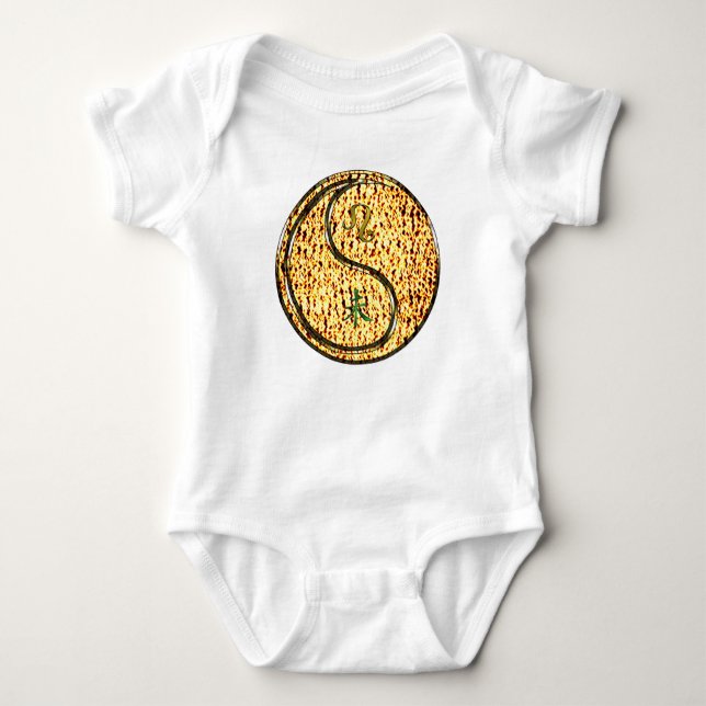 Leo & Fire Goat Baby Bodysuit (Front)
