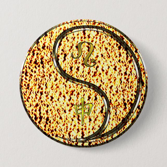 Leo & Fire Monkey 7.5 Cm Round Badge (Front)