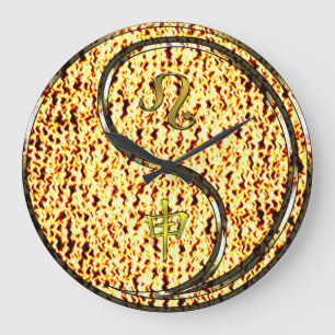 Leo & Fire Monkey Large Clock