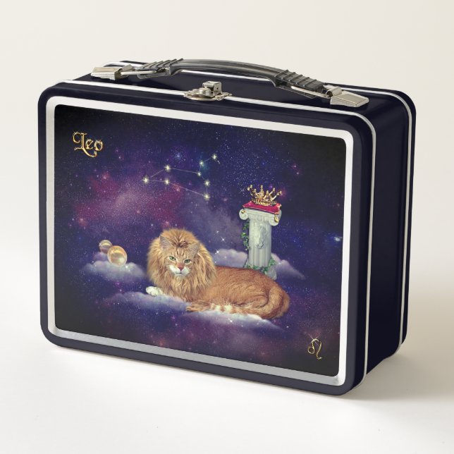 Leo for Cat Lovers Metal Lunch Box (Front)