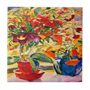 Leo Gestel - Flowers on Windowsill, 1915 artwork Tile