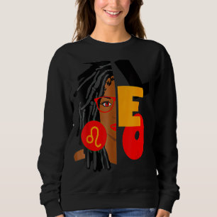 Leo Girl Afro Locs Girl Zodiac Signs Birthday Sweatshirt