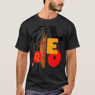 Leo Girl Afro Locs Girl Zodiac Signs Birthday T-Shirt
