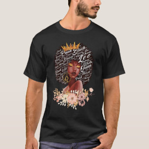 Leo Girl Birthday  Melanin Afro Queen For Black Wo T-Shirt
